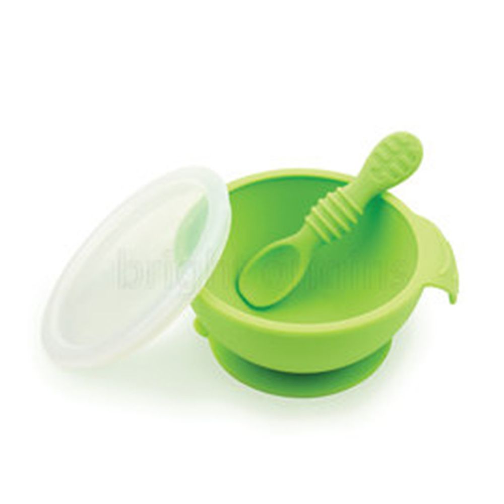 美國 Bumkins - 寶寶矽膠餐碗組-綠色