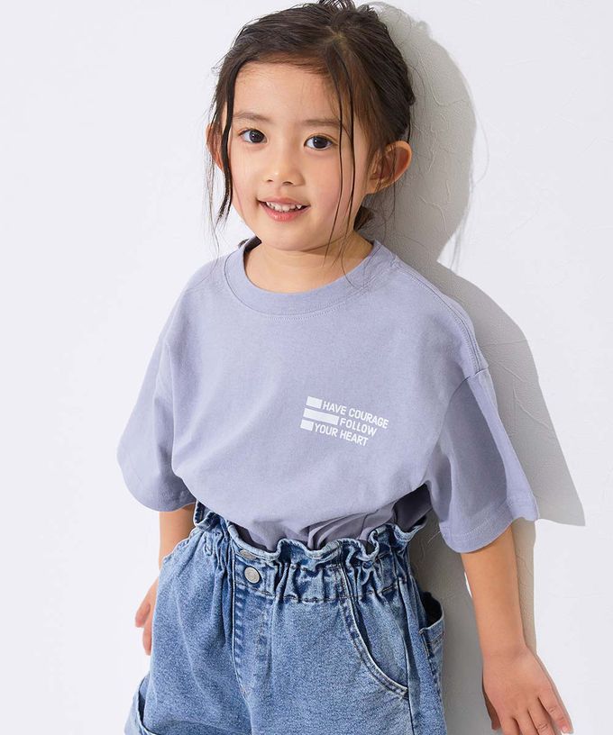 日本 devirock - 100%棉 定番印花短袖上衣-別在意！-摩登紫