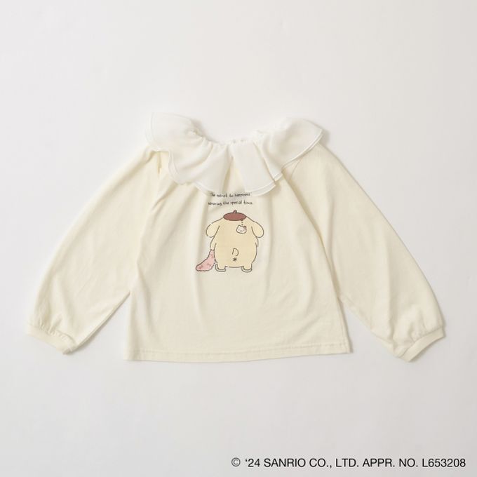 日本 Lycee mine - 聯名款 正反2way薄紗領長袖上衣-酷洛米-天藍