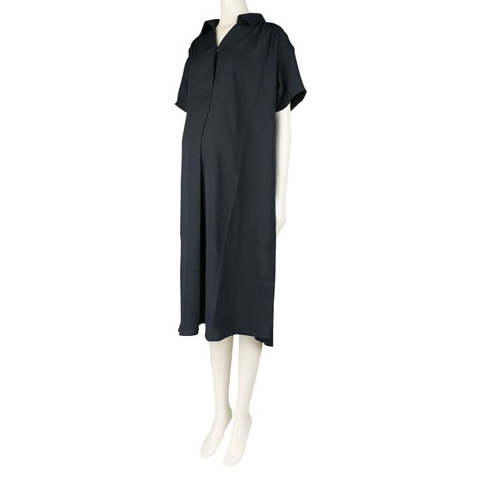 akachan honpo - 短袖襯衫洋裝-深藍色