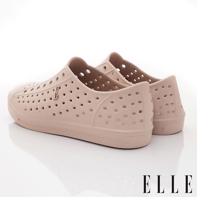 ELLE - 台灣製ELLE洞洞輕便休閒鞋-1233773奶茶(中童段)-洞洞鞋-奶茶
