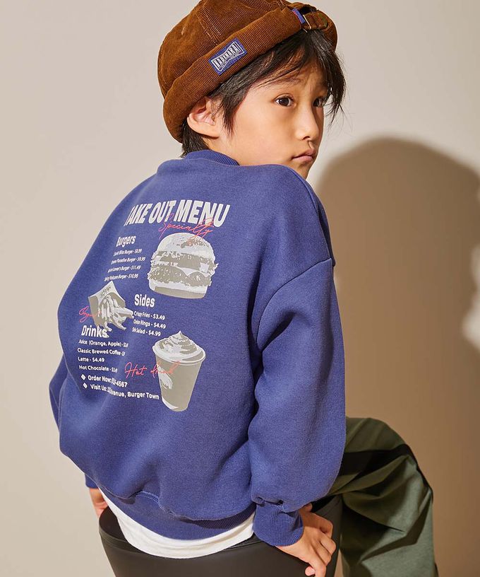 日本 devirock - 裏起毛個性印花大學T-菱形logo-灰棕