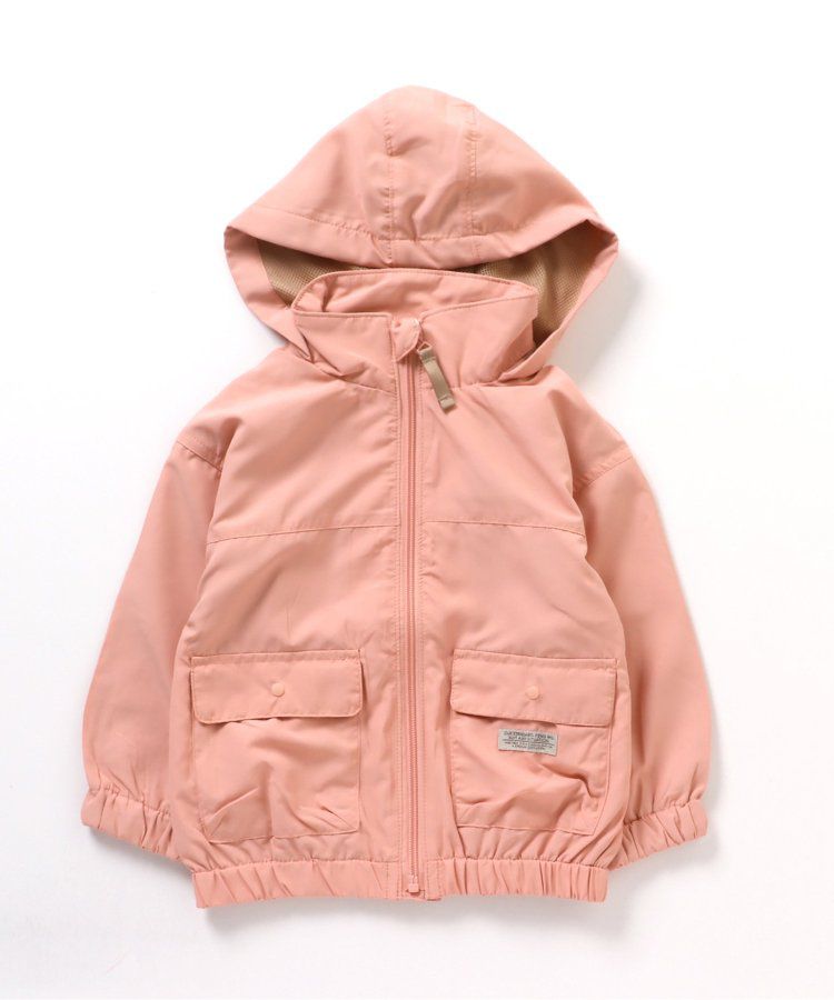 日本 BREEZE - 潑水加工 繽紛連帽防風外套-萊姆