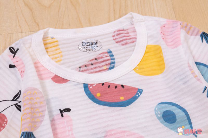 超薄款竹節棉睡衣家居服短袖套裝-小鹿森林