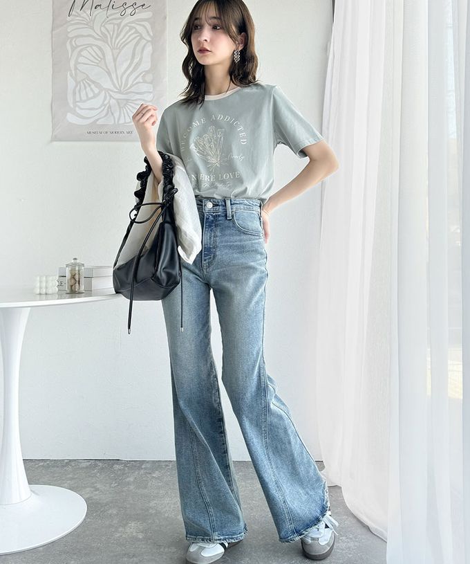 日本 Classical Elf - 法式休閒花束滾邊短袖上衣-粉紅