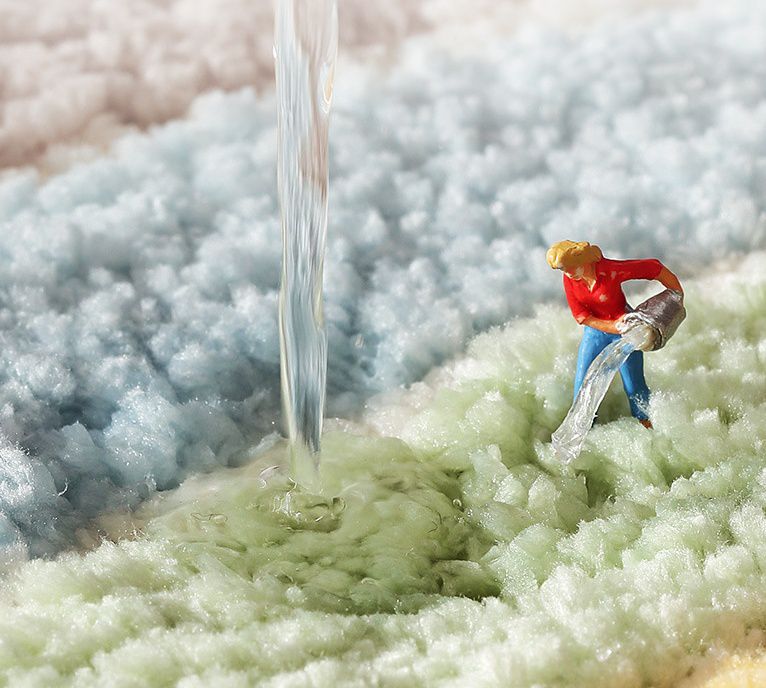 快速吸水植絨浴室腳踏墊-簡約條紋-灰色