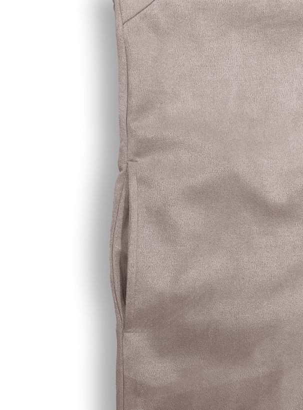 日本 GRL - 鑰匙領修身麂皮背心裙洋裝-黑