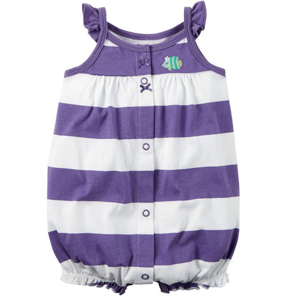 美國 Carter's - 嬰幼兒無袖連身衣-紫色糖果