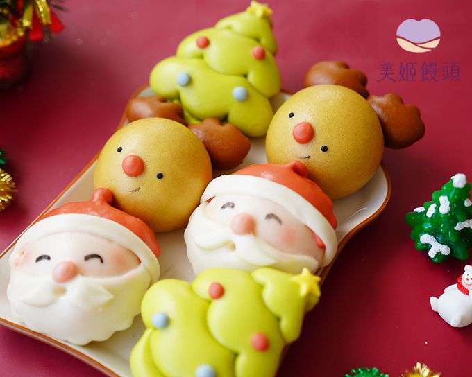 美姬饅頭 - 聖誕節鮮乳造型饅頭-35g/顆*6入裝