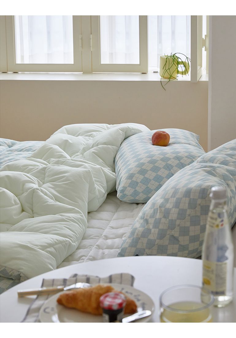 韓國 Maatila - 可水洗M2全方位抗菌防蟎棉被(冬被)-米藍菱形紋