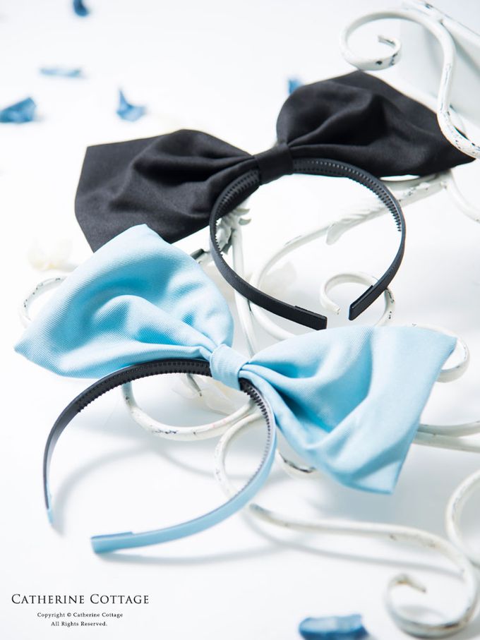 日本 Catherine Cottage - 超吸睛蝴蝶結緞帶髮箍-紅