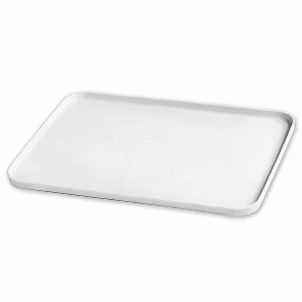 美國 green sprouts - 小綠芽超防滑寶寶學習吃飯矽膠耐熱學習餐盤/餐墊-純白