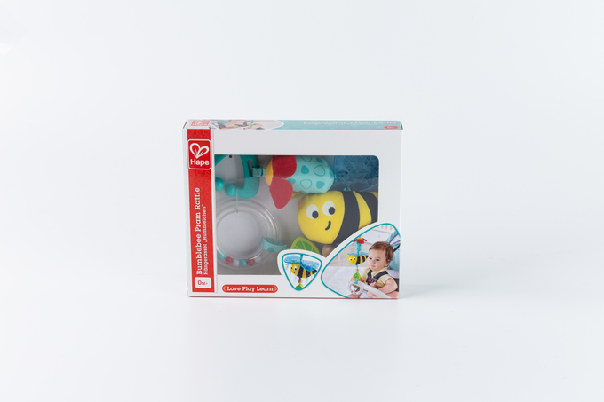 新生兒玩具福袋【1314攏齁哩組】-含小牛津觸覺球(10入)+K's Kids布書黑白紅*1+Wonder Child馬卡龍軟積木11pcs*1+日本樂雅手搖鈴/掛件隨機*1+德國 Hape蜜蜂懸掛搖鈴*1-原價$2014