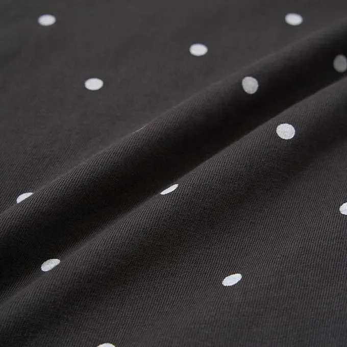 日本 Lycee mine - 純棉滿版印花打褶泡泡袖上衣-愛心-藍紫