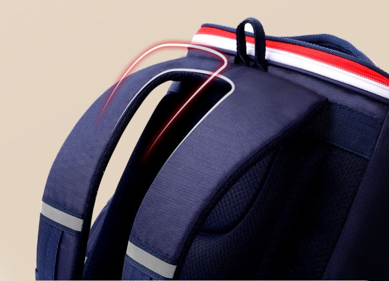 學院風卡通大容量減壓護脊書包-卡通人物鋼鐵人-黑色 (建議110-135cm)-30x19x37cm