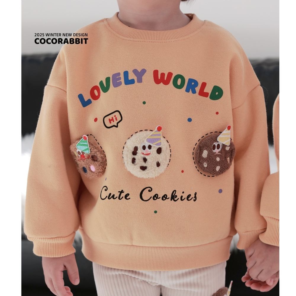 Coco rabbit (內磨毛)長袖大學T-毛絨餅乾-芥黃