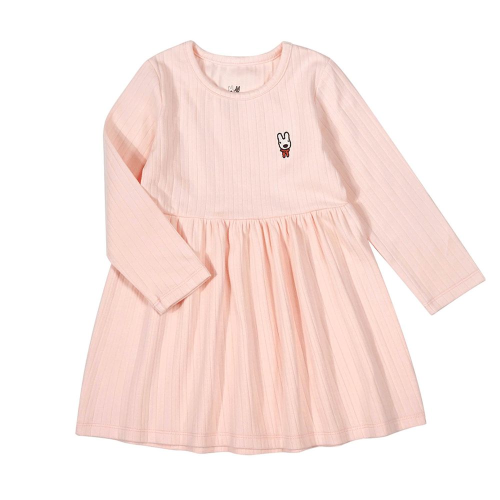 Minizone - 卡通長袖洋裝-粉色