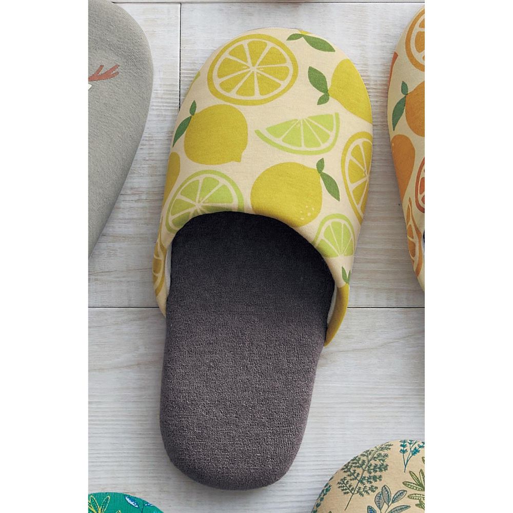 日本千趣會 - 北歐風 印花室內拖鞋-檸檬