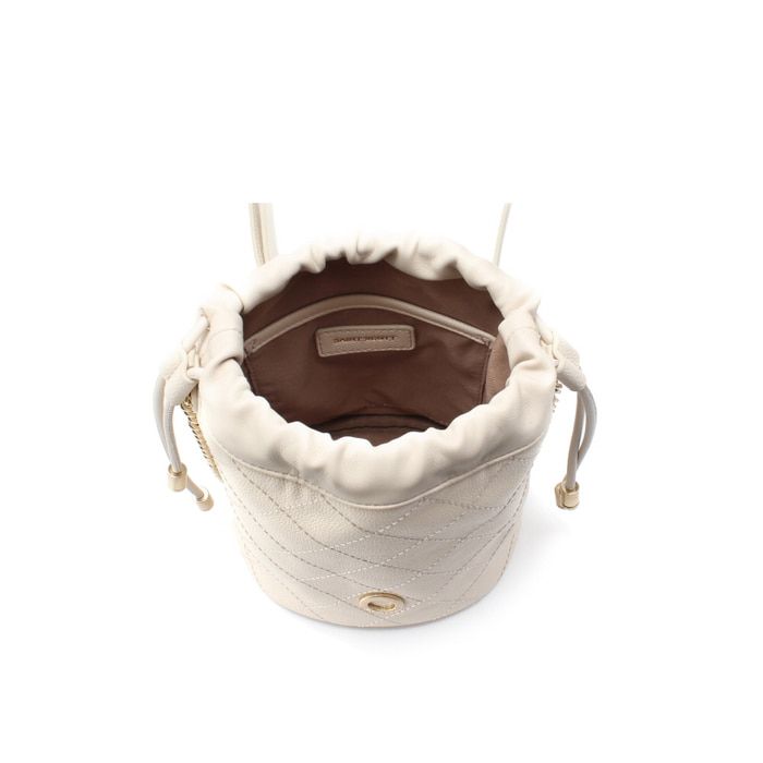 Saint Scott - Michelle金鍊菱紋水桶包-奶油白