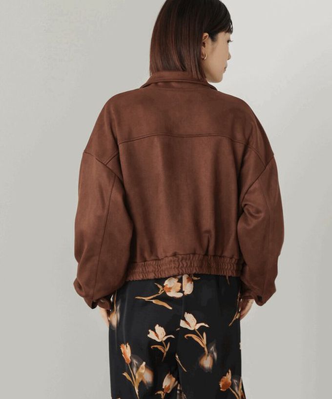 日本 Bab - 麂皮感立領率性口袋俐落外套-黑