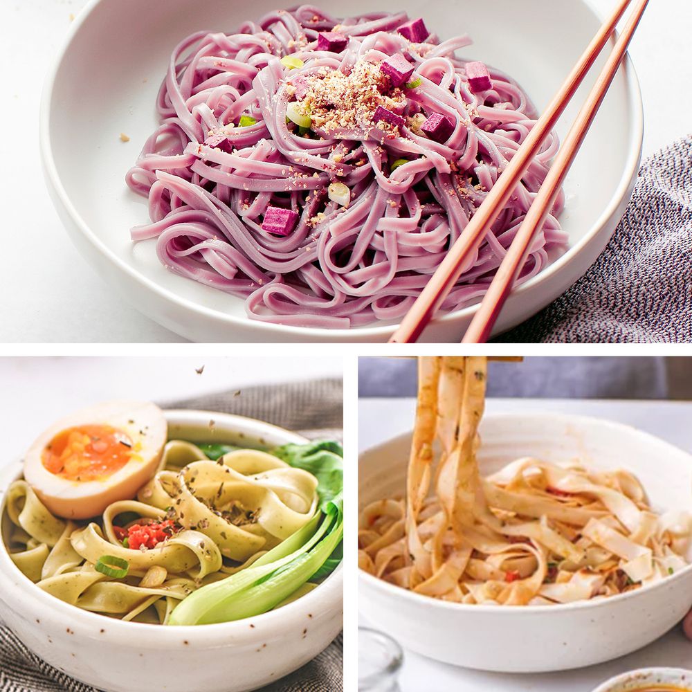 森林麵食 - 紫薯沙茶x季節蔬菜椒麻x粿仔麻辣各一組_共12包-125g/份