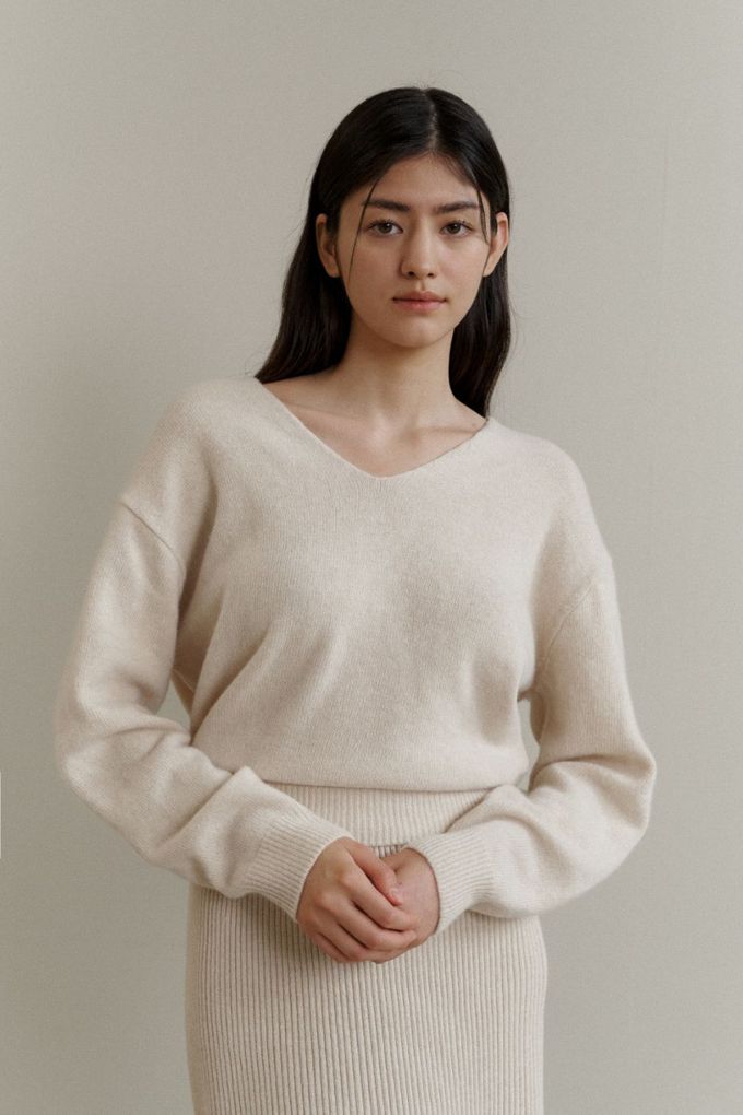 韓國女裝連線 - 彈性混羊毛坑條中長裙-灰 (FREE)