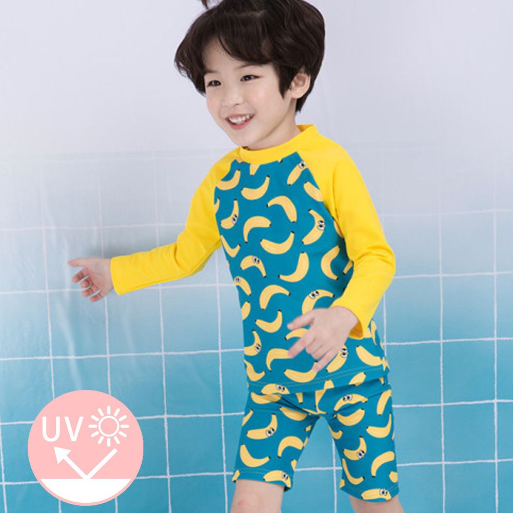 韓國 Ppippilong - (抗UV)防曬泳裝2件組-香蕉王國