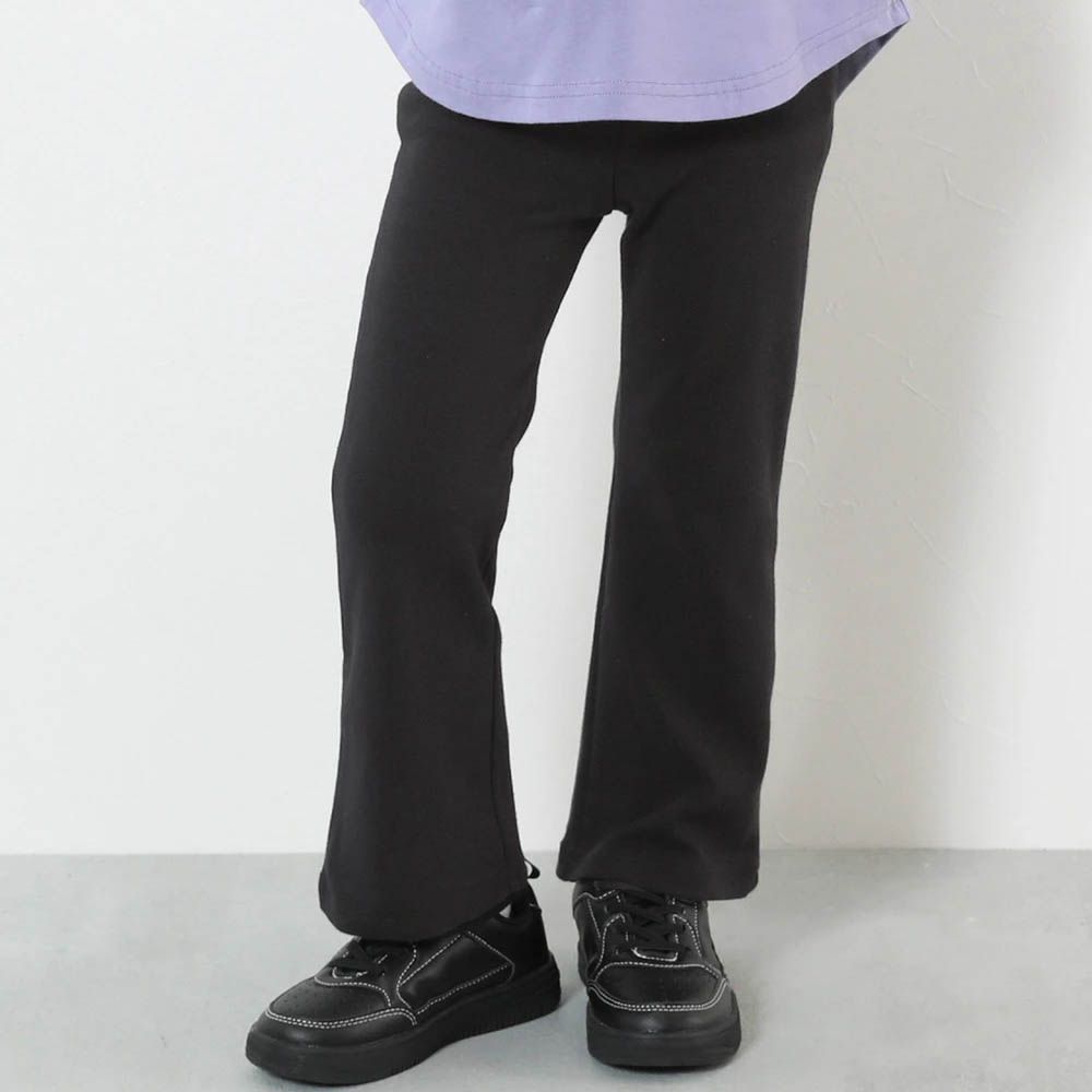 [熱銷定番] 超彈力抗毛球小喇叭長褲-黑