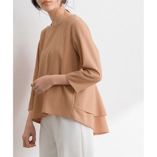 日本 Pierrot - 甜美層次荷葉擺長袖上衣-黑