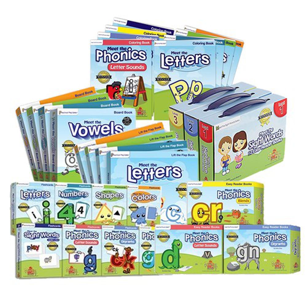 Preschool Prep - 大滿足旗艦組-含10片DVD、4本翻翻書、4本厚紙書、8盒閃卡、3盒常見字讀本、8本著色本、5本練習本、3盒自然發音讀本