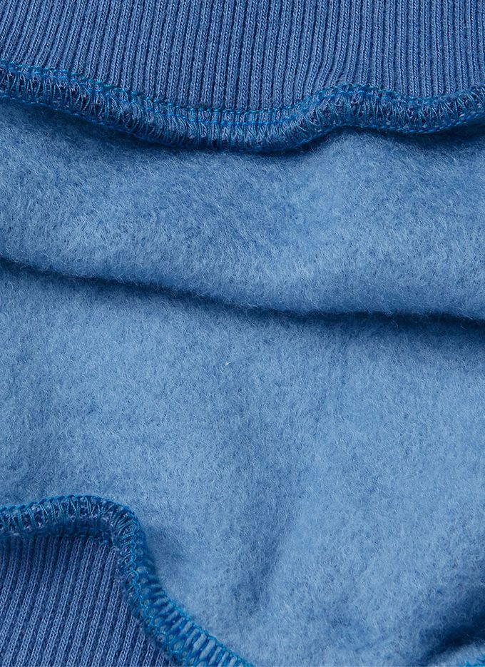 韓國 OZKIZ - 圓圓笑臉高領內磨毛長袖上衣-藍