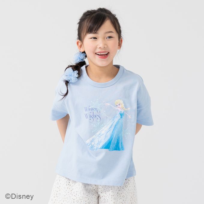 日本 Chil2 - 聯名款 100%棉印花短袖上衣-卡通人物小美人魚-白