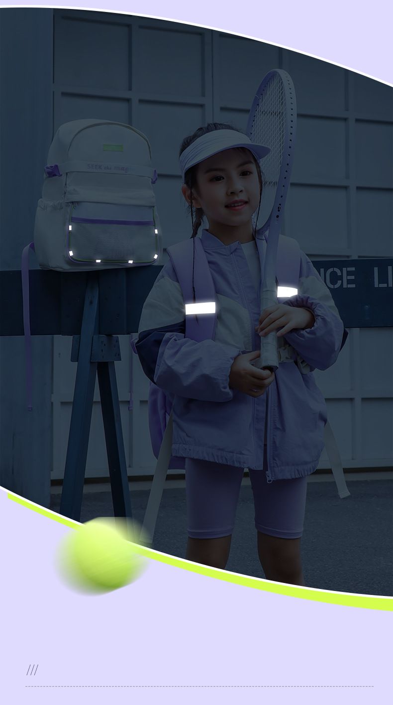 卡通運動風減壓護脊後背包/書包-卡通冰雪奇緣-白色 (建議135-160cm)-30x20x42cm