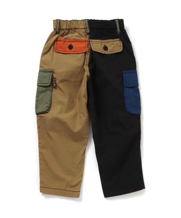 日本 BREEZE - 輕便工裝風！防撕材質耐穿長褲-卡其x黑撞色