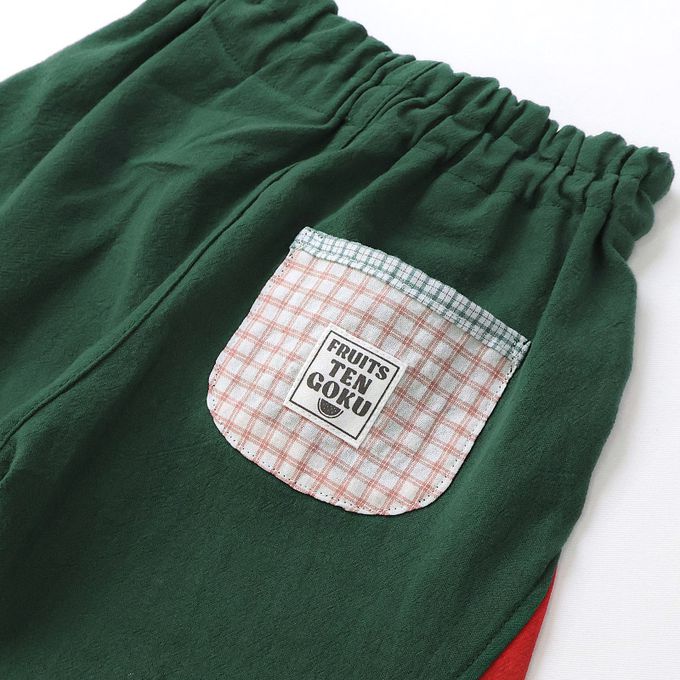 日本 ZOOLAND - 100%棉 水果切片印花舒適短褲-奇異果