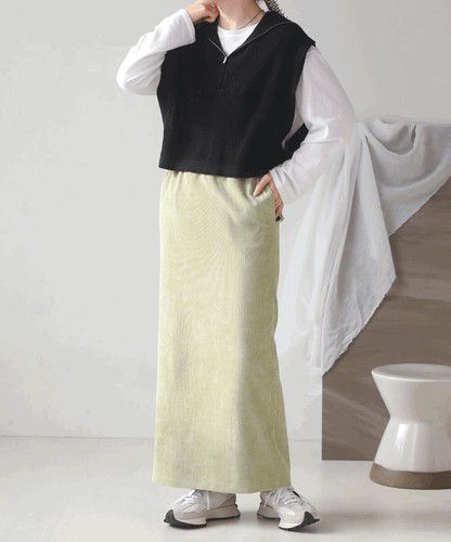 日本 Bou Jeloud - 拉鍊翻領針織背心-黑