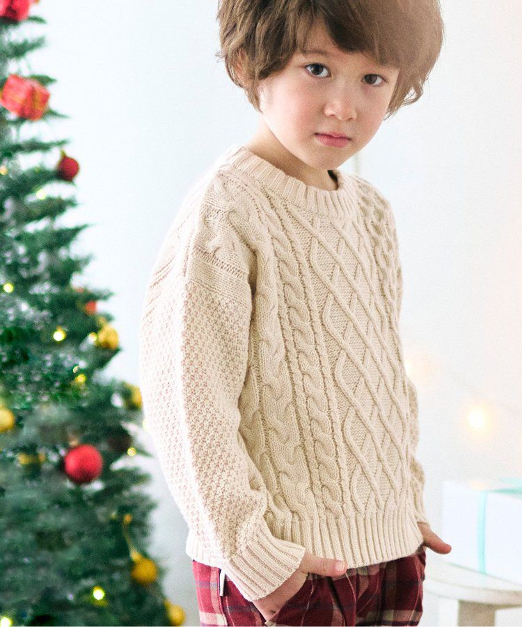 日本 apres les cours - 耀眼色麻花針織上衣(可機洗)-芥末黃