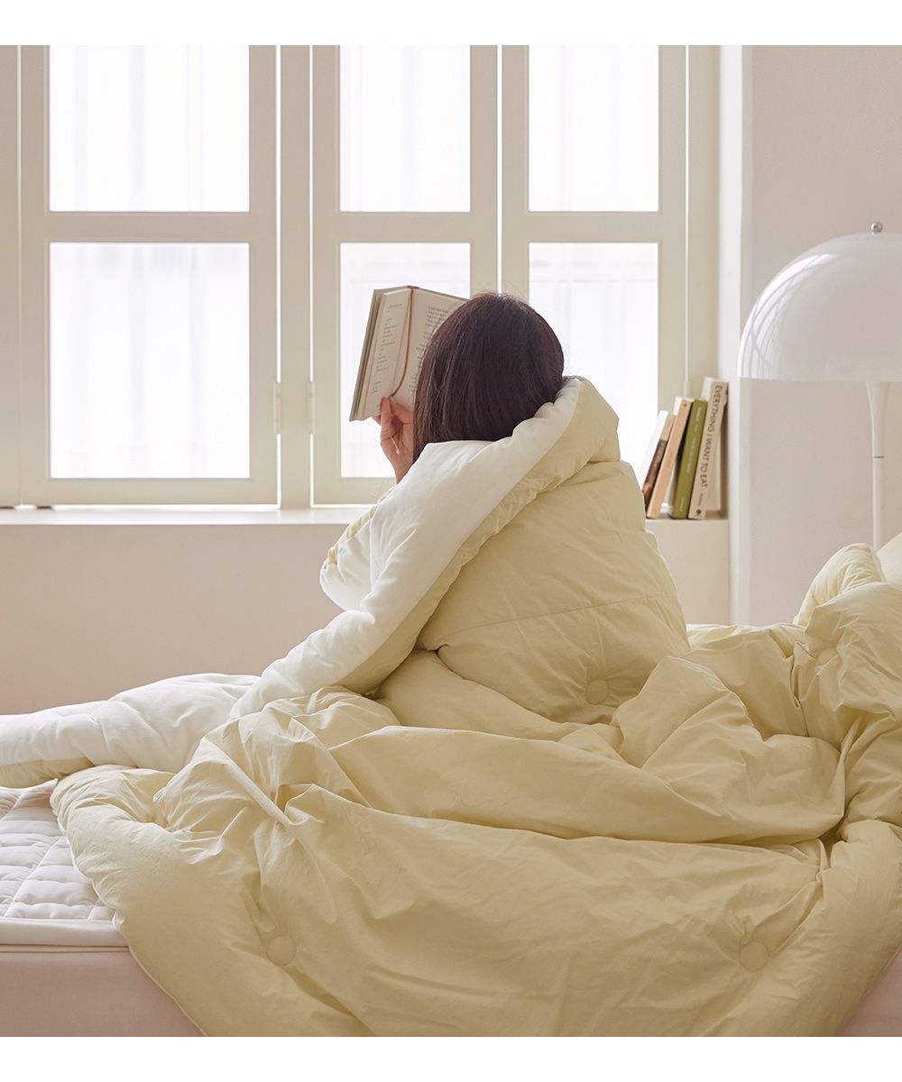 韓國 Maatila - 高密度60支棉舒柔超細纖維棉被(冬被)-奶油黃