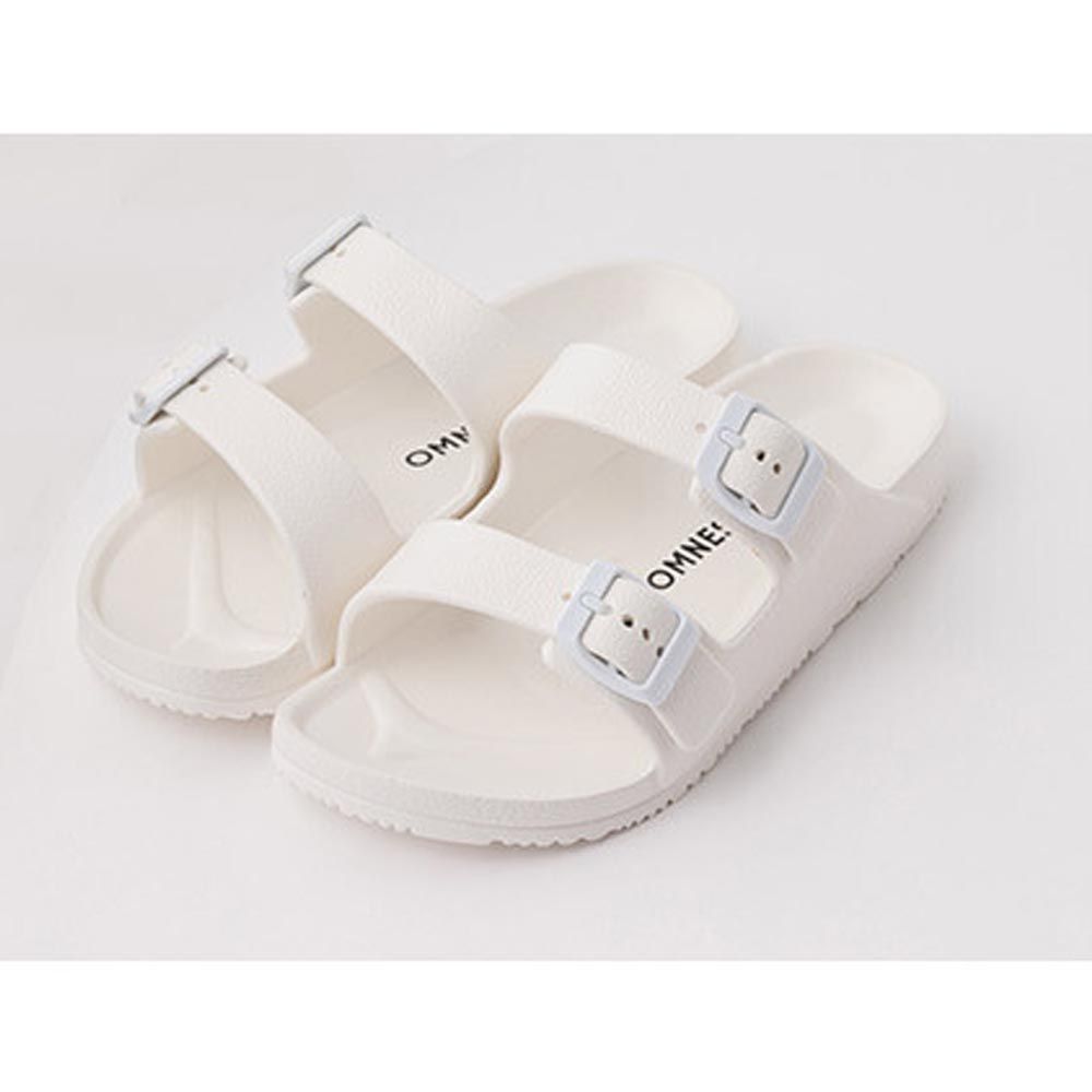 日本 OMNES - EVA防水輕便兒童拖鞋-牛奶白