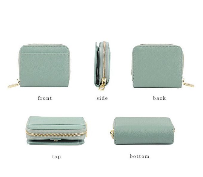 日本 LIZDAYS - 真皮16格摺疊短夾/零錢包-鮭魚粉 (11x9.5x3.5cm)