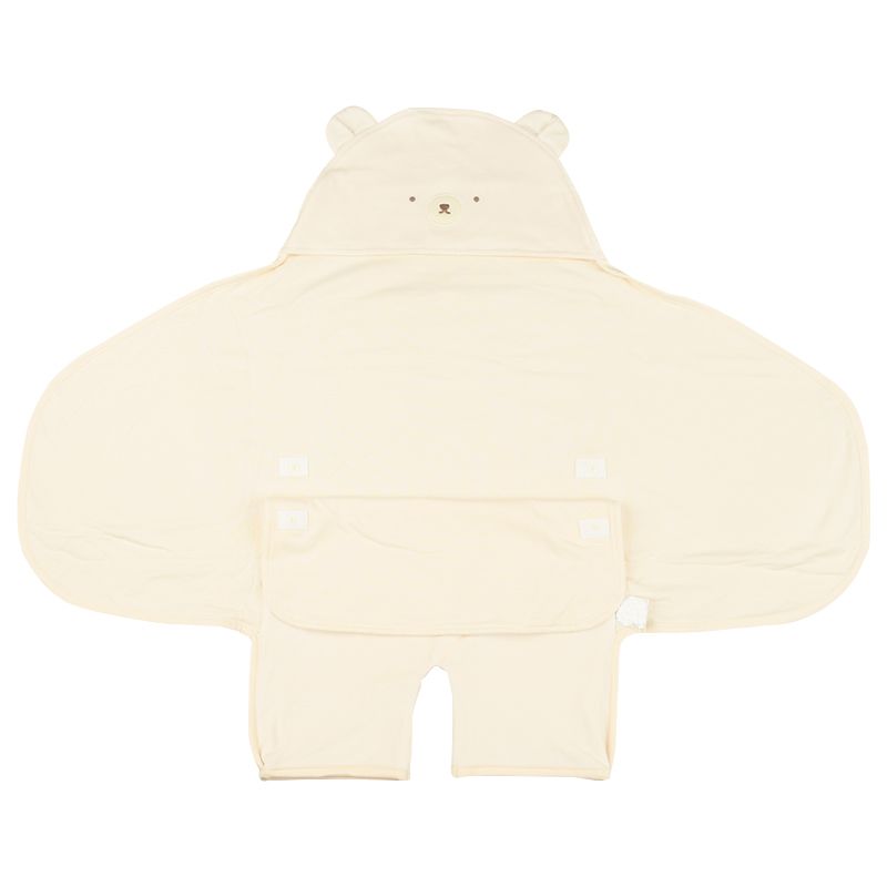 akachan honpo - 包巾 完全包覆型-暖呼呼天鵝絨-象牙白色 (50~70cm)