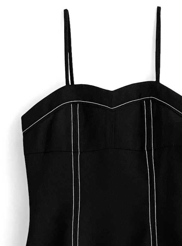 日本 GRL - 復古拷克車邊吊帶裙-黑