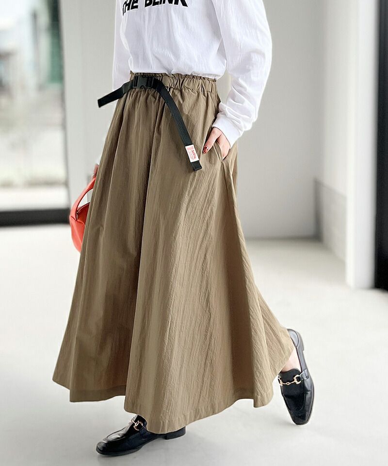 日本 Classical Elf - 街頭風綁帶修身長裙-摩卡棕