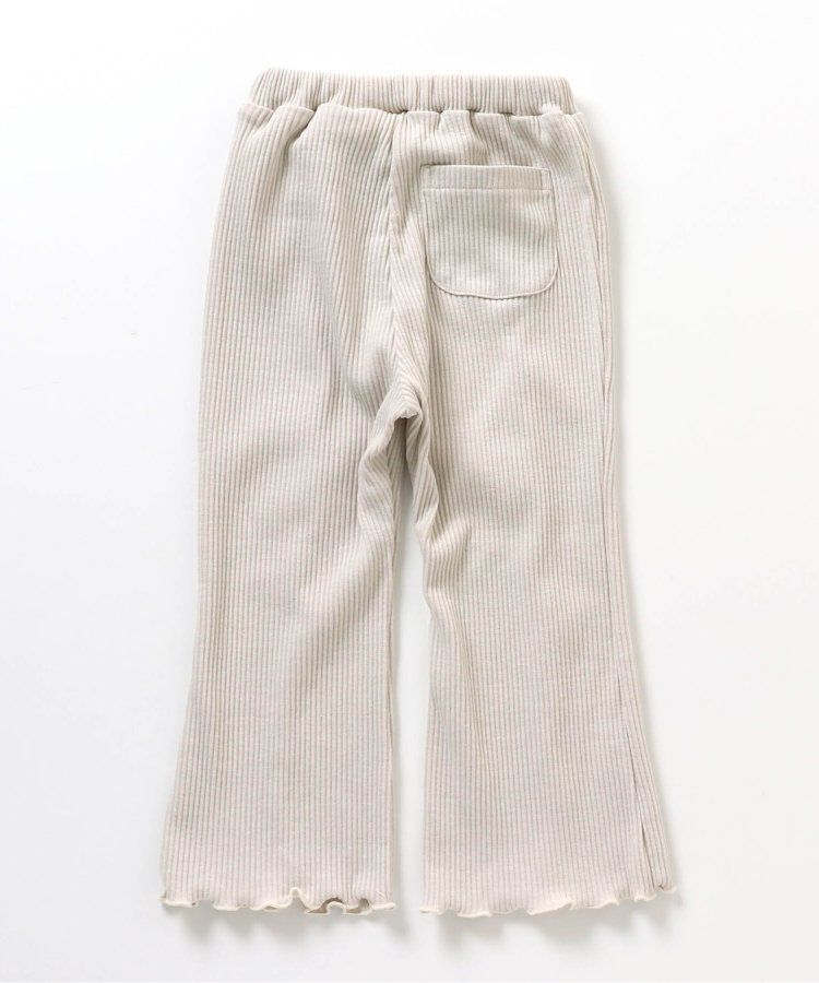 日本 BREEZE - 羅紋木耳時髦開叉長褲-象牙白