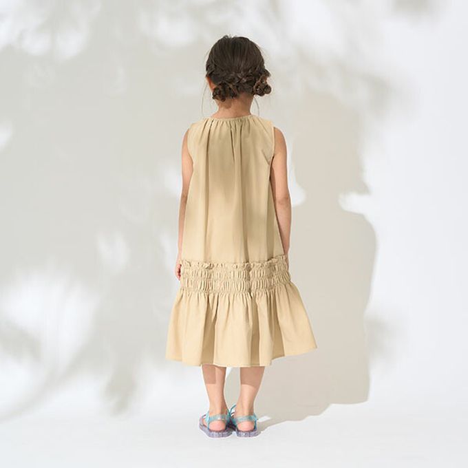 日本 Lycee mine - 甜美蝴蝶結分層無袖洋裝-咖啡