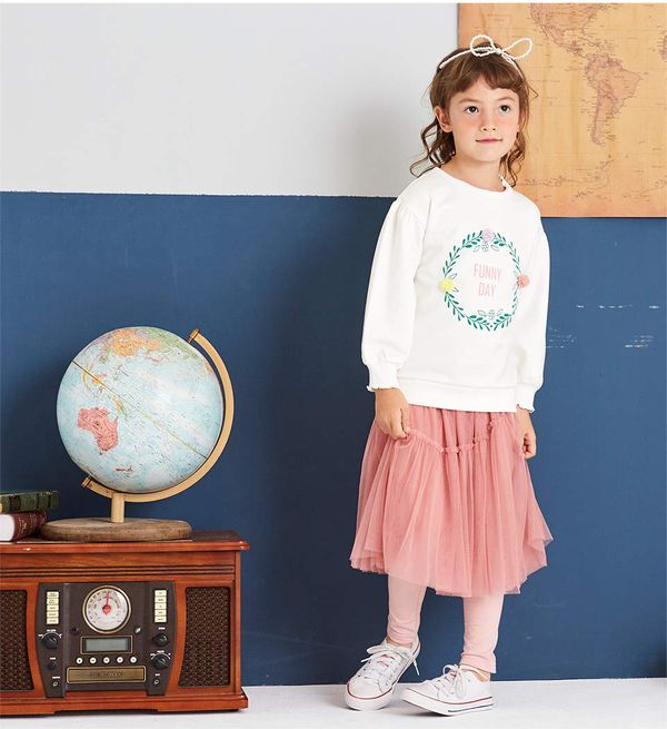 麗嬰房 Little moni - 假兩件不規則網紗蓬裙-粉紅