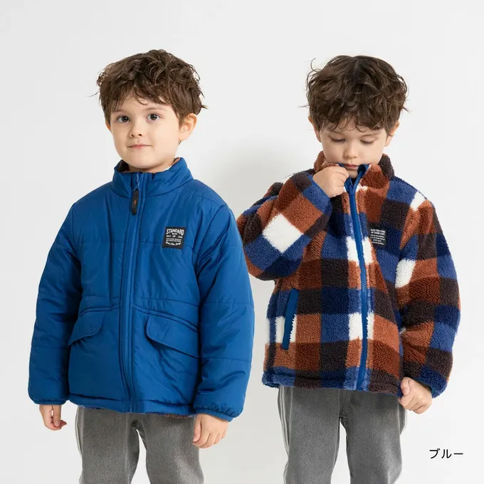 日本 BRANSHES - 2way雙面異材質保暖鋪棉外套(可機洗)-圓點-象牙白