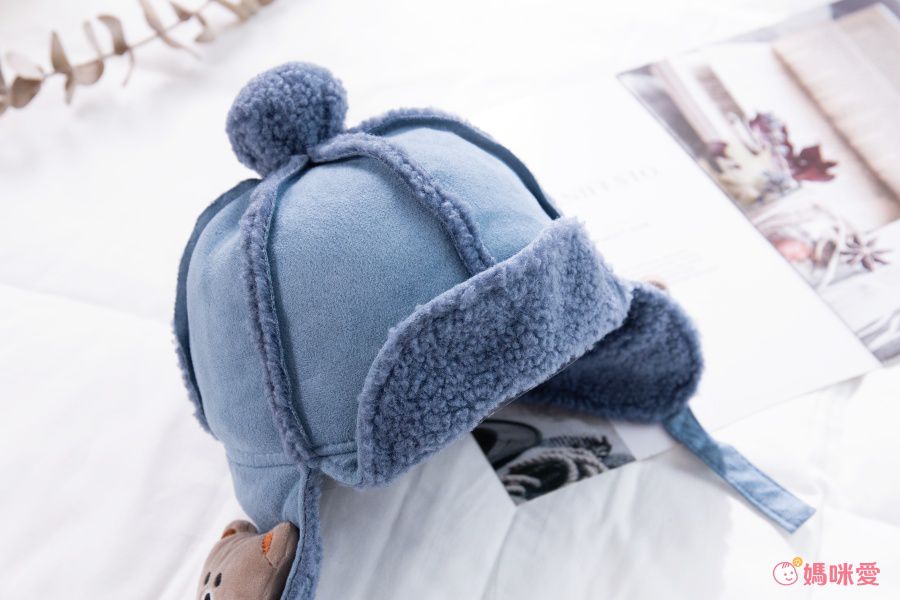 超萌麂皮絨毛毛帽-灰色 (48-52CM(建議2歲-4歲))