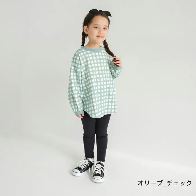 日本 BRANSHES - 圓弧下擺舒適縮口長袖上衣-線條花朵-米白