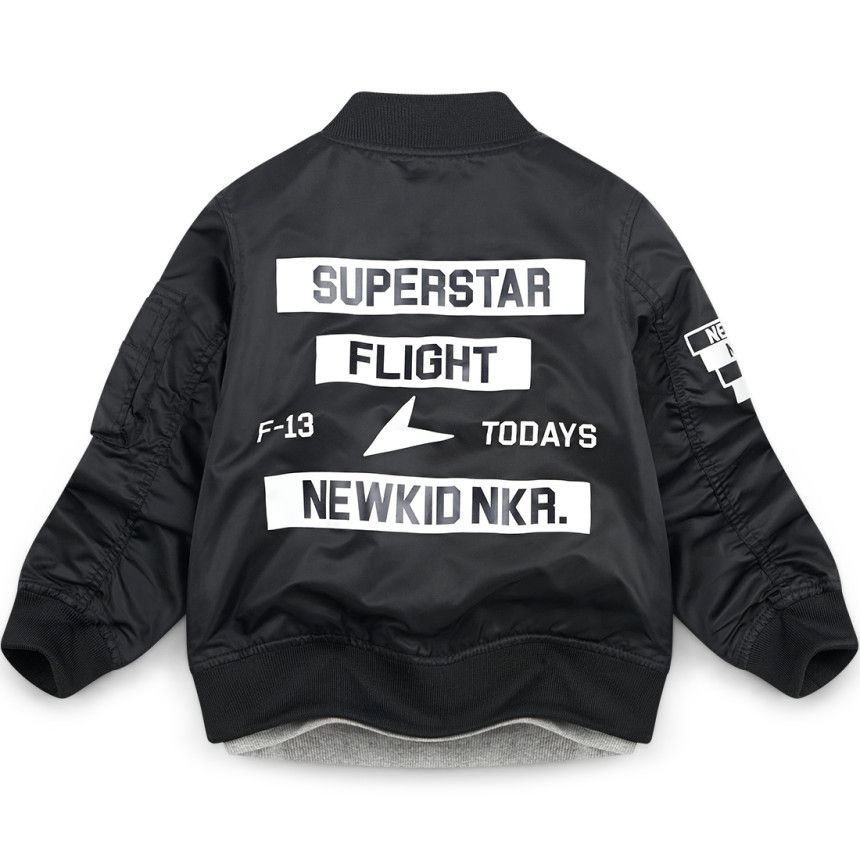 韓國 Jelispoon - 連帽帥氣飛行外套-黑